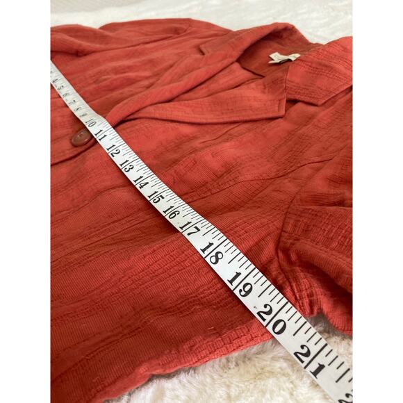 Coldwater Creek Lane Burnt Orange‎ 3 Button Textured Blazer Womens Sz 120 - Picture 5 of 10